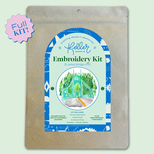 10 Embroidery Kits : FULL KITS (For Beginners and Younger Stitchers)